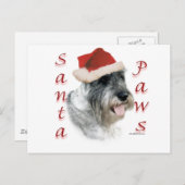 De standaard Poten van de Kerstman Schnauzer Feestdagenkaart (Voorkant / Achterkant)