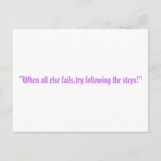 de stappen briefkaart (Voorkant)