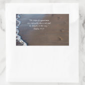 "De stappen van een goed Man" Footprints Ocean Sti Rechthoekige Sticker (Tas)