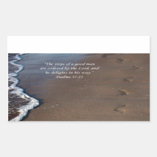 "De Stappen van een Goed Man" Voetafdrukken Ocean  Rechthoekige Sticker