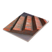 De stappen van een nieuwe rode baksteen tegeltje (Zijkant)