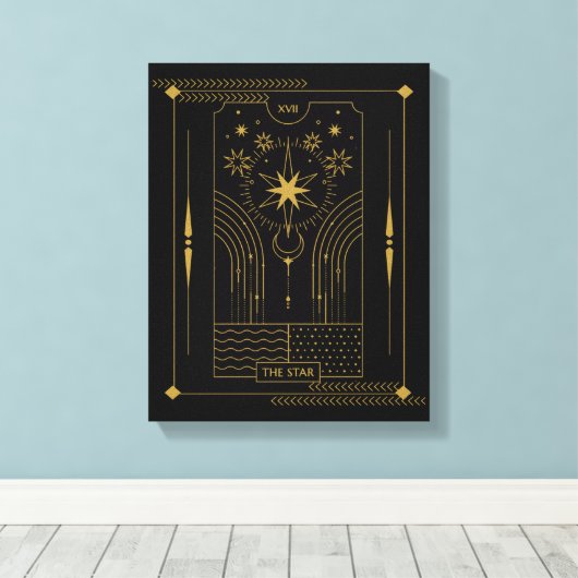 De Star tarot-kaart, Celestial Canvas Afdruk (Insitu (Houten vloer))