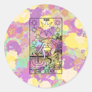 De Star Tarot-Kaart Ronde Sticker