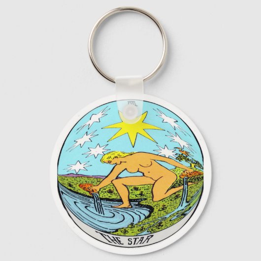 De Star Tarot-Kaart Sleutelhanger (Voorkant)