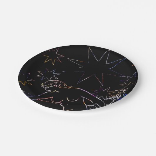 De Star Tarot Party Black Papieren Bordje (Gekanteld)