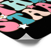 De Star Test Dag Retro Groovy Teacher St Poster (Hoek)