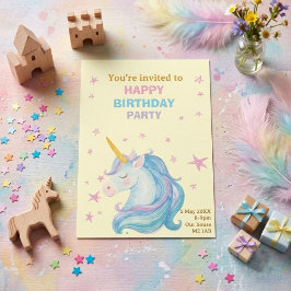 De Star Unicorn verjaardagsuitnodigingskaart Kaart