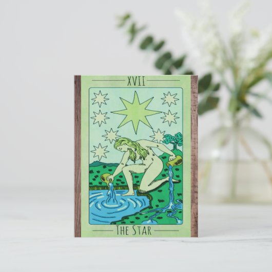 De Star XVII tarotkaart grote arcana Briefkaart (Staand voorkant)