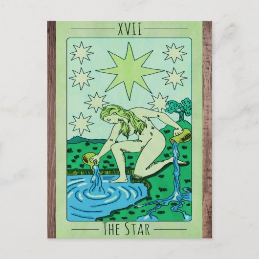 De Star XVII tarotkaart grote arcana Briefkaart (Voorkant)