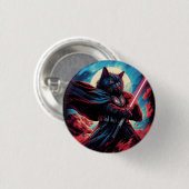 De Stardust Samurai | Cosmic Cat Warrior Ronde Button 3,2 Cm (Voorkant /achterkant)