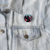 De Stardust Samurai | Cosmic Cat Warrior Ronde Button 3,2 Cm (In situ)