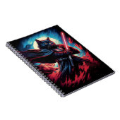 De Stardust Samurai | Kosmische Katachtige Krijger Notitieboek (Rechterzijde)