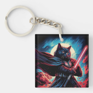 De Stardust Samurai   Kosmische Kattenkrijger Sleutelhanger