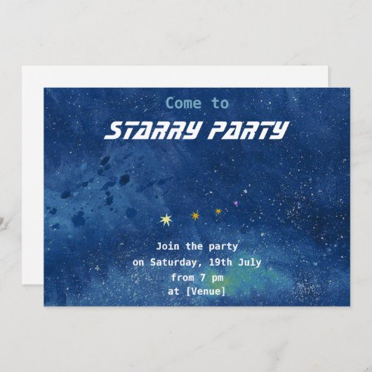 De  Starry Sky Kaart (Voorkant / Achterkant)