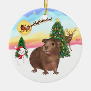 De start - Bruine cavia #3 Keramisch Ornament