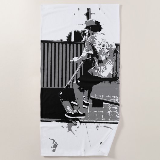 De start - Stunt Scooter Trick Strandlaken (Voorkant)