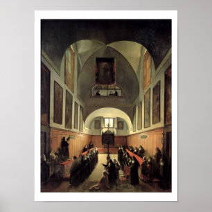 De start van een jonge novice uit Albanië in de Poster