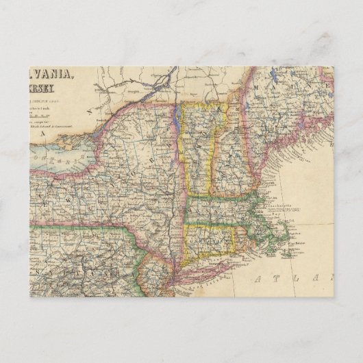 De staten Maine, New Hampshire en Vermont Briefkaart (Voorkant)