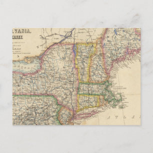 De staten Maine, New Hampshire en Vermont Briefkaart