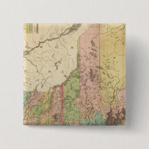 De staten Maine, New Hampshire en Vermont Vierkante Button 5,1 Cm