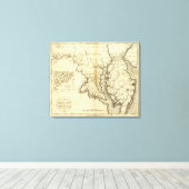 De staten Maryland en Delaware Canvas Afdruk (Insitu (Houten vloer))