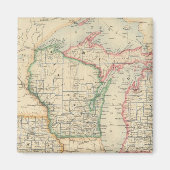 De staten Michigan, Wisconsin en Iowa Magneet (Voorkant)