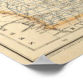 De staten Michigan, Wisconsin en Iowa Poster (Hoek)