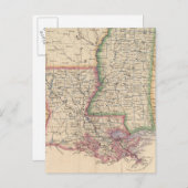 De staten Mississippi en Louisiana Briefkaart (Voorkant / Achterkant)
