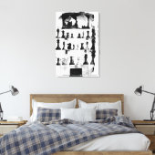 De Staunton Chessmen-patenttekening Canvas Afdruk (Insitu (Slaapkamer))