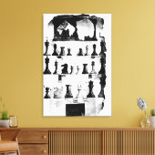 De Staunton Chessmen-patenttekening Canvas Afdruk (Insitu (Woonkamer))