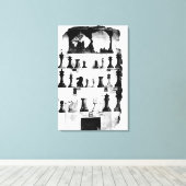 De Staunton Chessmen-patenttekening Canvas Afdruk (Insitu (Houten vloer))