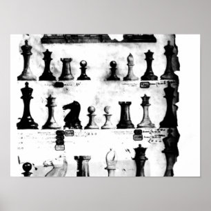 De Staunton Chessmen-patenttekening Poster