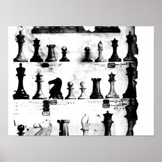De Staunton Chessmen-patenttekening Poster (Voorkant)