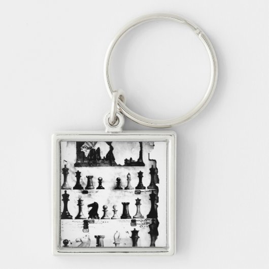 De Staunton Chessmen-patenttekening Sleutelhanger (Voorkant)