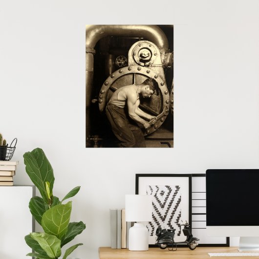 De Steamfitter van Lewis Hine Poster (Thuiskantoor)