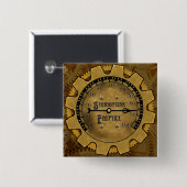 De Steampunk Empire Pin Vierkante Button 5,1 Cm (Voorkant /achterkant)