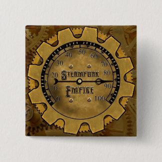 De Steampunk Empire Pin Vierkante Button 5,1 Cm