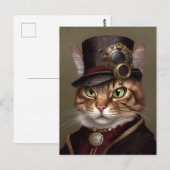 De Steampunk Kat Briefkaart (Voorkant / Achterkant)