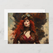 De Steampunk vrouw Briefkaart (Voorkant / Achterkant)