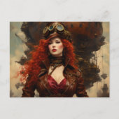 De Steampunk vrouw Briefkaart (Voorkant)