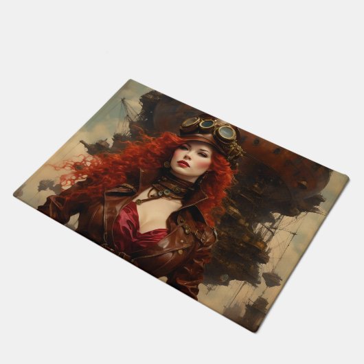 De Steampunk vrouw Deurmat (Schuin)
