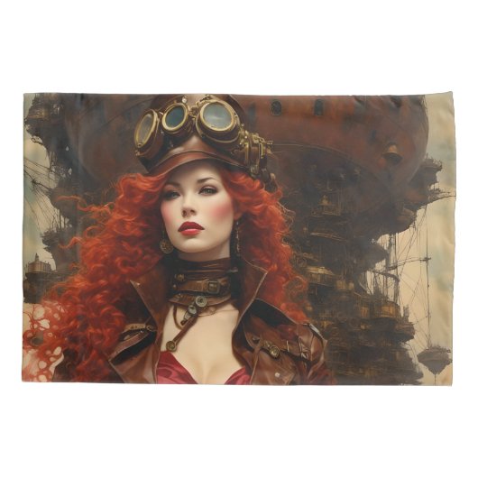 De Steampunk Vrouw Kussensloop (Achterkant)