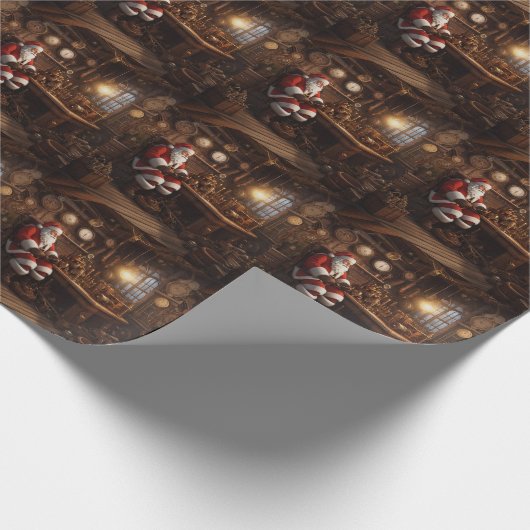 De Steampunk Workshop van de Kerstman Cadeaupapier (Hoek)