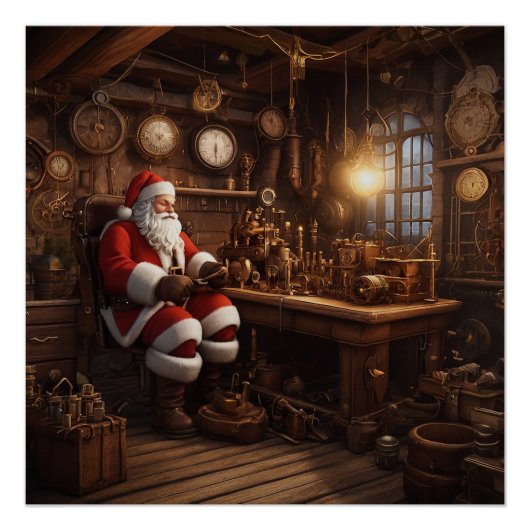 De Steampunk Workshop van de Kerstman Perfect Poster (Voorkant)