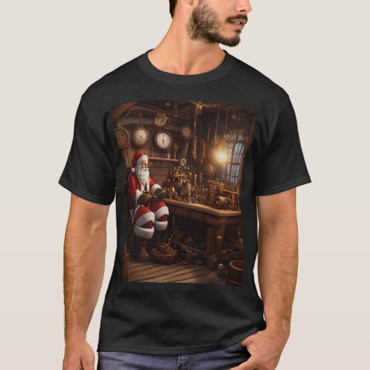 De Steampunk Workshop van de Kerstman T-shirt (Voorkant)