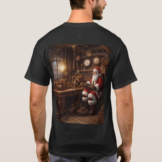 De Steampunk Workshop van de Kerstman T-shirt (Achterkant)