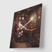 De Steampunk Workshop van de Kerstman Vierkante Klok (Hoek)