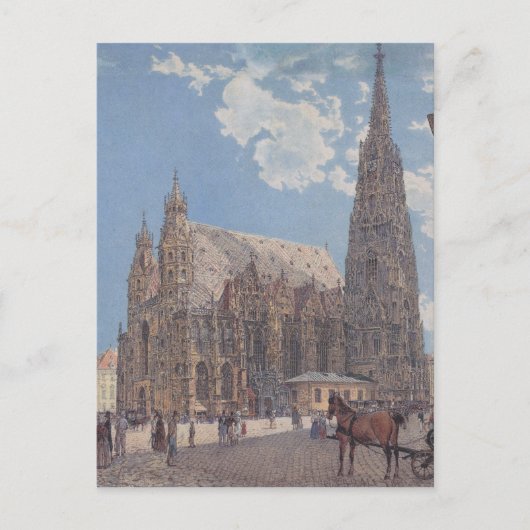 De Stedelijke kathedraal in Wenen door Rudolf Briefkaart (Voorkant)