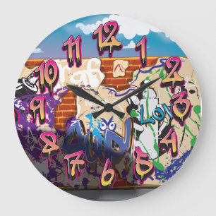 De stedelijke Muur van Hip Hop Graffiti Grote Klok
