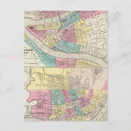 De steden Pittsburgh Allegheny Cincinnati Briefkaart (Voorkant)